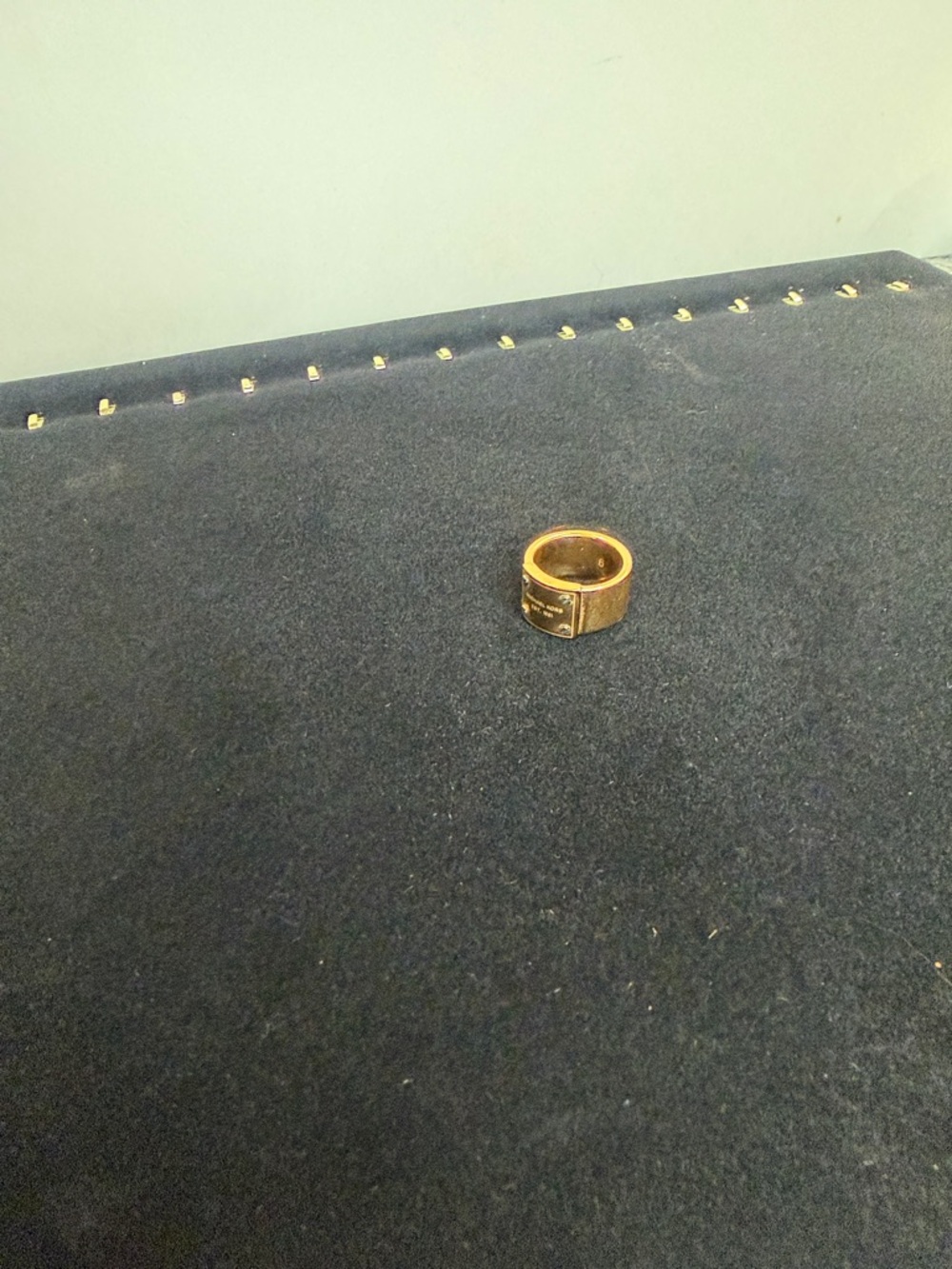 Michael Kors Gold Wide Band Logo Accent Ring